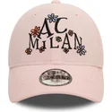 bone-curvo-rosa-ajustavel-para-crianca-9forty-needle-cord-da-ac-milan-serie-a-da-new-era