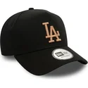 bone-curvo-preto-snapback-com-logo-bege-9forty-e-frame-league-essential-da-los-angeles-dodgers-mlb-da-new-era