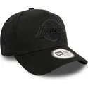 bone-curvo-preto-snapback-com-logo-preto-9forty-e-frame-monochrome-da-los-angeles-lakers-nba-da-new-era