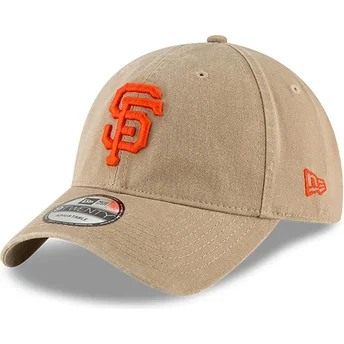 Boné curvo bege ajustável 9TWENTY Core Classic da San Francisco Giants MLB da New Era