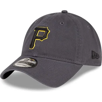 Boné curvo cinza ajustável 9TWENTY Core Classic da Pittsburgh Pirates MLB da New Era