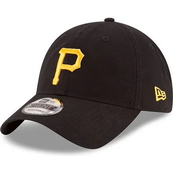 Boné curvo preto ajustável 9TWENTY Core Classic da Pittsburgh Pirates MLB da New Era