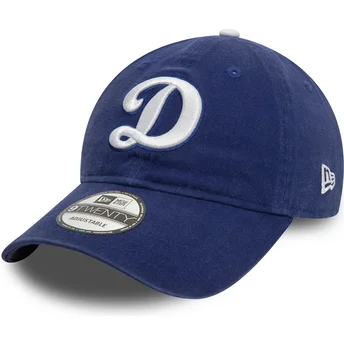 Boné curvo azul ajustável 9TWENTY Core Classic da Los Angeles Dodgers MLB da New Era