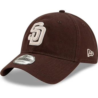 Boné curvo castanho ajustável 9TWENTY Core Classic da San Diego Padres MLB da New Era