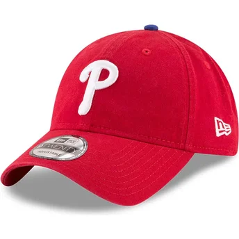 Boné curvo vermelho ajustável 9TWENTY Core Classic da Philadelphia Phillies MLB da New Era