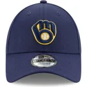 bone-curvo-azul-marinho-ajustavel-9forty-the-league-da-milwaukee-brewers-mlb-da-new-era