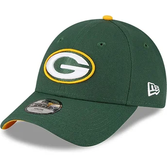 Boné curvo verde ajustável para criança 9FORTY The League da Green Bay Packers NFL da New Era