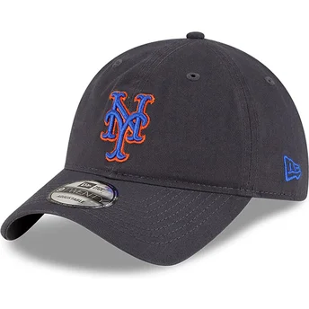 Boné curvo cinza ajustável 9TWENTY Core Classic da New York Mets MLB da New Era