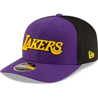 Boné curvo violeta e preto snapback 9SEVENTY Statement Stretch Snap da Los Angeles Lakers NBA da New Era