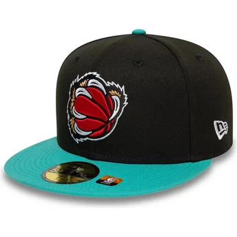 Boné plano preto e verde justo 59FIFTY Classic da Memphis Grizzlies NBA da New Era