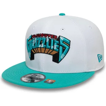 Boné plano branco e verde snapback 9FIFTY Classic da Memphis Grizzlies NBA da New Era