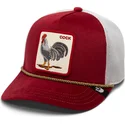 bone-trucker-vermelho-e-branco-galo-cock-garnet-rooster-the-farm-jewel-tones-da-goorin-bros