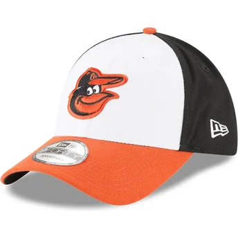 Boné curvo branco, preto e laranja ajustável 9FORTY The League da Baltimore Orioles MLB da New Era