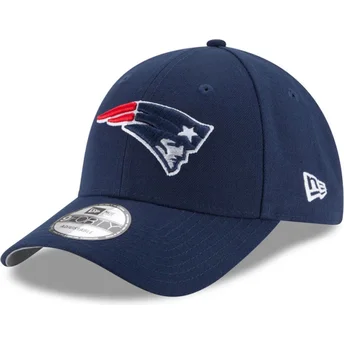 Boné curvo azul marinho ajustável 9FORTY The League da New England Patriots NFL da New Era