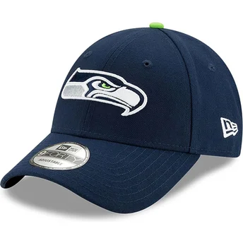 Boné curvo azul marinho ajustável 9FORTY The League da Seattle Seahawks NFL da New Era