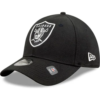 Boné curvo preto ajustável 9FORTY The League da Las Vegas Raiders NFL da New Era