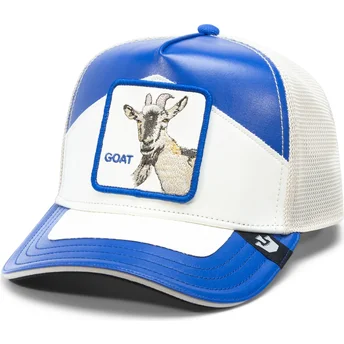 Boné trucker azul e branco cabra Moto Lamba Goat The Farm da Goorin Bros.