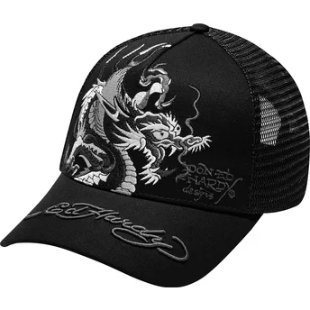 Boné trucker preto Mono Giant Dragon da Ed Hardy