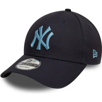 Boné curvo azul marinho ajustável com logo azul 9FORTY League Essential da New York Yankees MLB da New Era