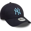 bone-curvo-azul-marinho-ajustavel-com-logo-azul-9forty-league-essential-da-new-york-yankees-mlb-da-new-era