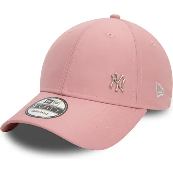 Boné curvo rosa ajustável 9FORTY Flawless da New York Yankees MLB da New Era