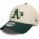 bone-curvo-bege-e-verde-ajustavel-9forty-colour-block-da-oakland-athletics-mlb-da-new-era