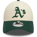 bone-curvo-bege-e-verde-ajustavel-9forty-colour-block-da-oakland-athletics-mlb-da-new-era