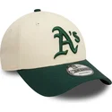 bone-curvo-bege-e-verde-ajustavel-9forty-colour-block-da-oakland-athletics-mlb-da-new-era