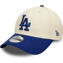 bone-curvo-bege-e-azul-ajustavel-9forty-colour-block-da-los-angeles-dodgers-mlb-da-new-era