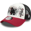 bone-trucker-branco-preto-e-vermelho-9forty-a-frame-graphic-da-los-angeles-dodgers-mlb-dragon-da-new-era