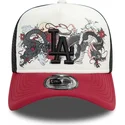 bone-trucker-branco-preto-e-vermelho-9forty-a-frame-graphic-da-los-angeles-dodgers-mlb-dragon-da-new-era