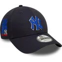 bone-curvo-azul-marinho-ajustavel-com-logo-azul-9forty-side-patch-da-new-york-yankees-mlb-da-new-era