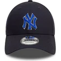 bone-curvo-azul-marinho-ajustavel-com-logo-azul-9forty-side-patch-da-new-york-yankees-mlb-da-new-era