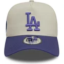 bone-curvo-bege-e-violeta-snapback-com-logo-violeta-9forty-a-frame-world-series-patch-da-los-angeles-dodgers-mlb-da-new-era