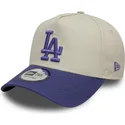 bone-curvo-bege-e-violeta-snapback-com-logo-violeta-9forty-a-frame-world-series-patch-da-los-angeles-dodgers-mlb-da-new-era