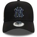 bone-curvo-preto-snapback-com-logo-azul-marinho-9forty-a-frame-world-series-patch-da-new-york-yankees-mlb-da-new-era