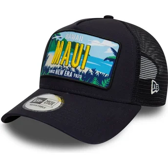 Boné trucker azul marinho 9FORTY A Frame License Plate da Maui Cidades e Praias da New Era