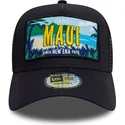 bone-trucker-azul-marinho-9forty-a-frame-license-plate-da-maui-cidades-e-praias-da-new-era