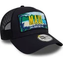 bone-trucker-azul-marinho-9forty-a-frame-license-plate-da-maui-cidades-e-praias-da-new-era