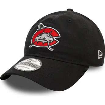 Boné curvo preto ajustável 9TWENTY da Carolina Mudcats MiLB da New Era