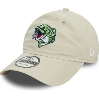 Boné curvo bege ajustável 9TWENTY da Gwinnett Stripers MiLB da New Era