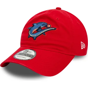 Boné curvo vermelho ajustável 9TWENTY da Clearwater Threshers MiLB da New Era