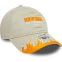 bone-curvo-bege-ajustavel-para-mulheres-9twenty-flame-visor-da-new-era