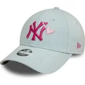 bone-curvo-azul-claro-ajustavel-para-mulheres-com-logo-rosa-9forty-denim-icon-heart-da-new-york-yankees-mlb-da-new-era