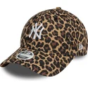 bone-curvo-leopardo-ajustavel-para-mulheres-9forty-da-new-york-yankees-mlb-da-new-era