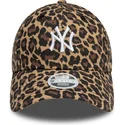 bone-curvo-leopardo-ajustavel-para-mulheres-9forty-da-new-york-yankees-mlb-da-new-era