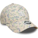 bone-curvo-bege-ajustavel-para-mulheres-9twenty-floral-quilt-da-new-york-yankees-mlb-da-new-era