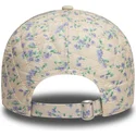 bone-curvo-bege-ajustavel-para-mulheres-9twenty-floral-quilt-da-new-york-yankees-mlb-da-new-era