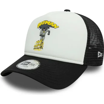 Boné trucker branco e preto para criança 9FORTY A Frame da Batman DC Comics da New Era