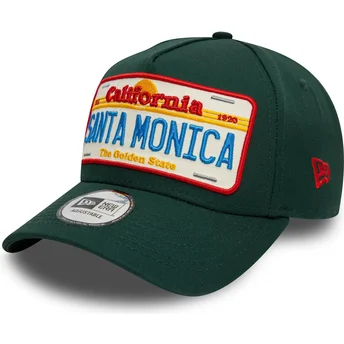 Boné curvo verde snapback 9FORTY A Frame License Plate da Santa Monica Cidades e Praias da New Era